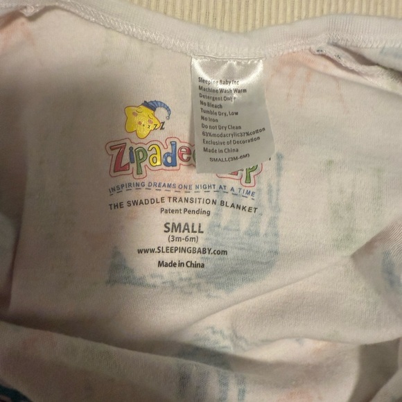 White and Orange Sleep Sack Pajamas with Playful Design - Picture 7 of 8